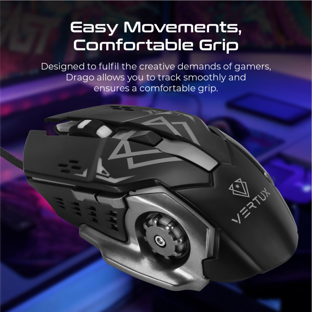 Precision Tracking Ergonomic Gaming Mouse