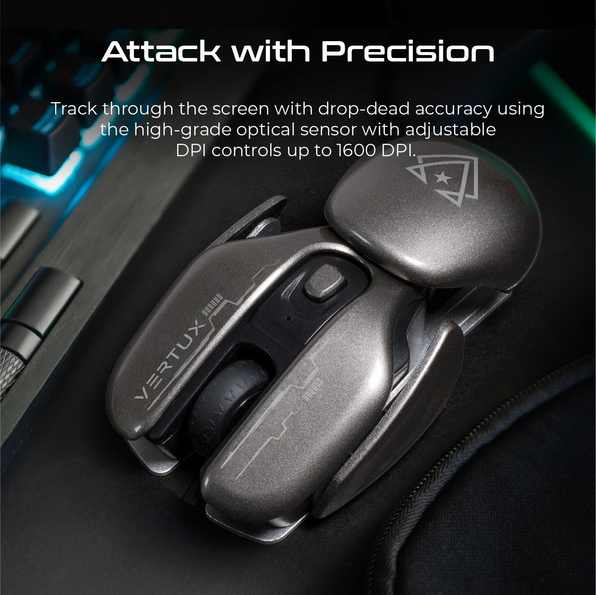 High Performance Ergonomic Wireless Gaming Mouse