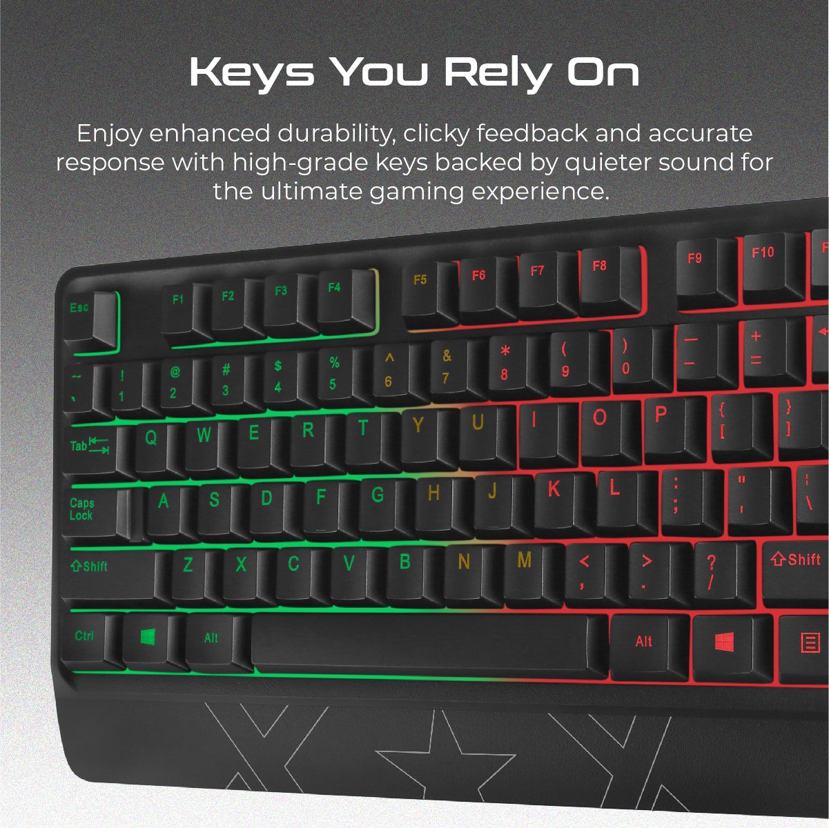 Backlit Ergonomic Wired Gaming Keyboard & Mouse