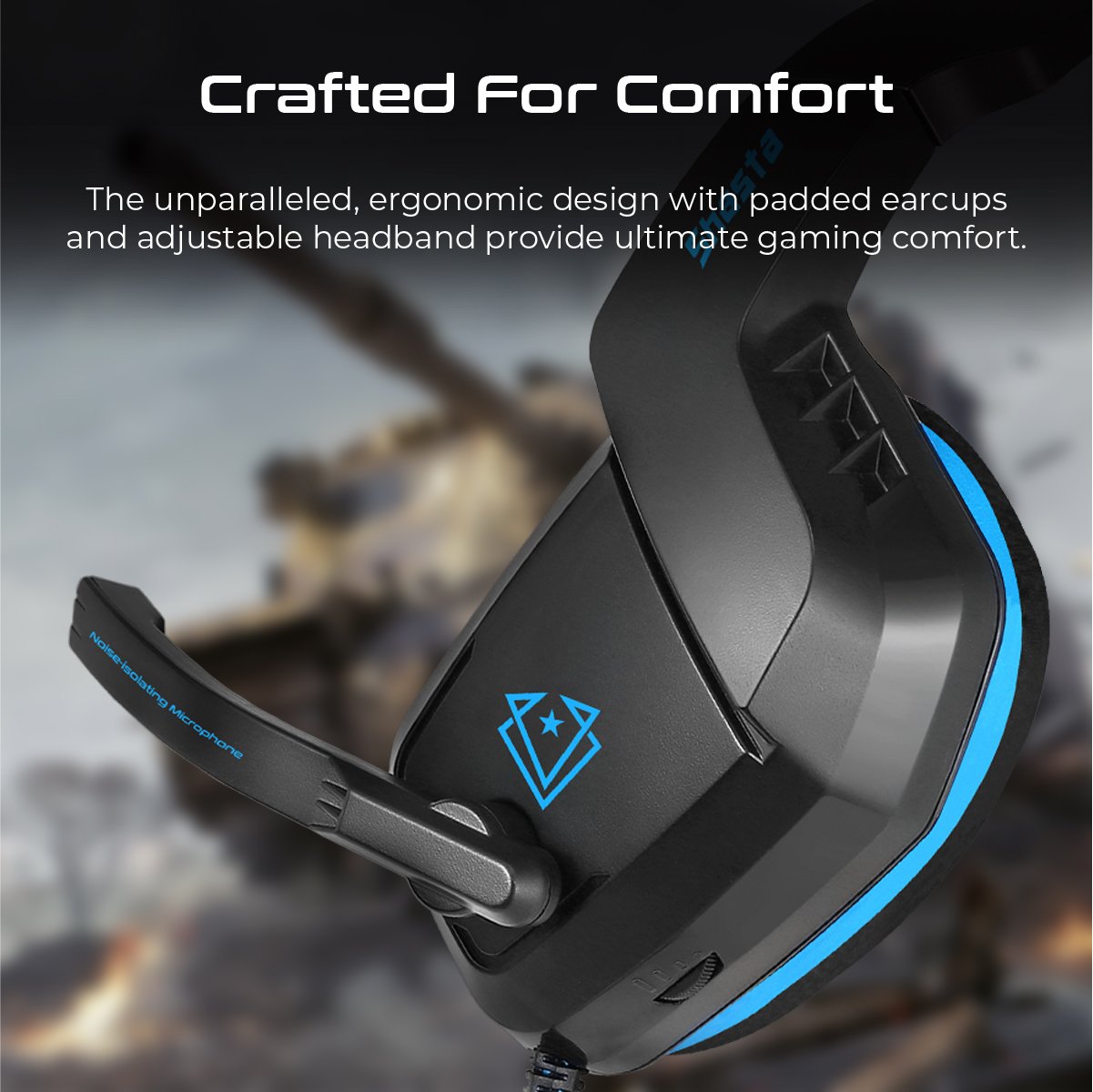 Ambient Noise Isolation Over-Ear Gaming Headset